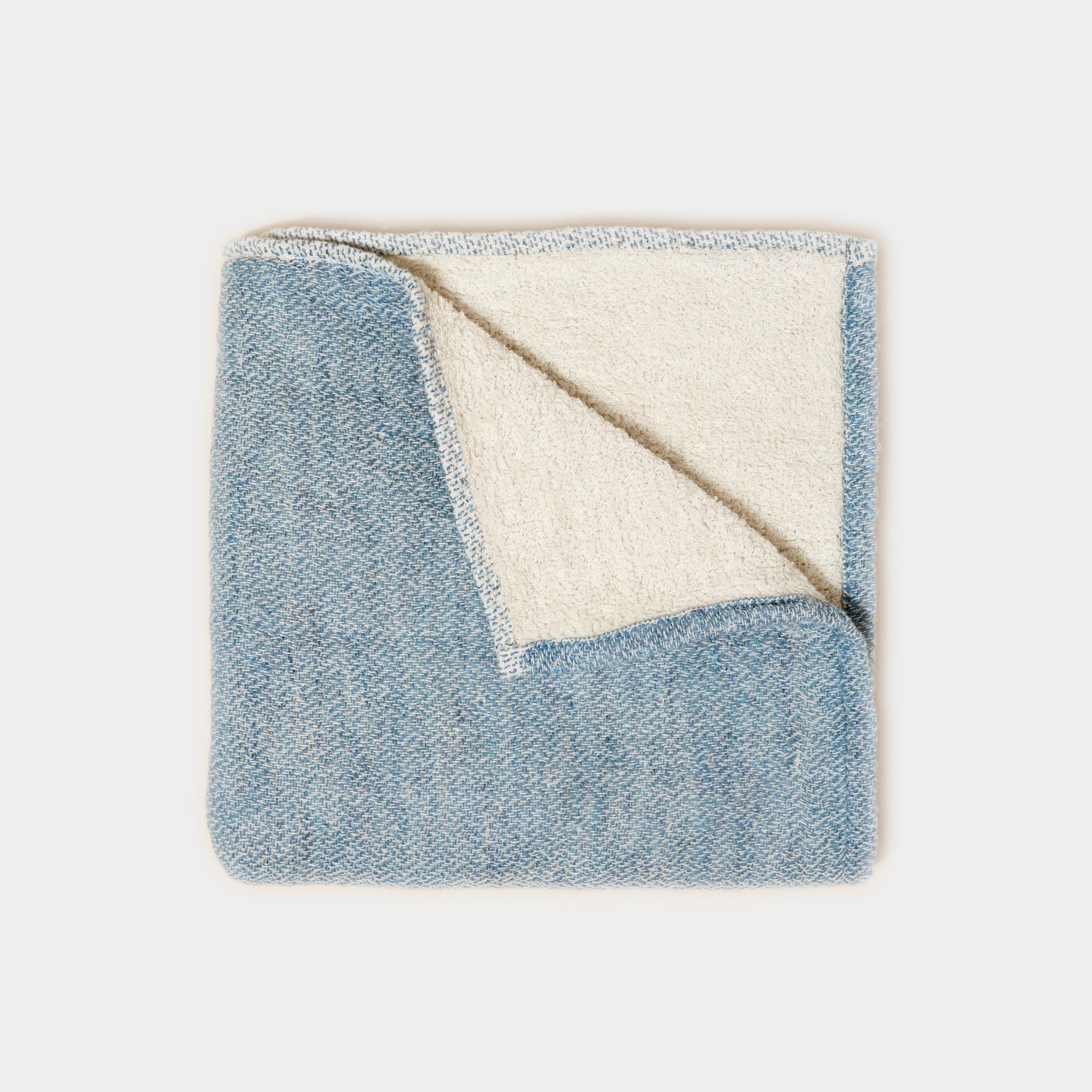 Organic Cotton Japanese Hand Towel, Blue