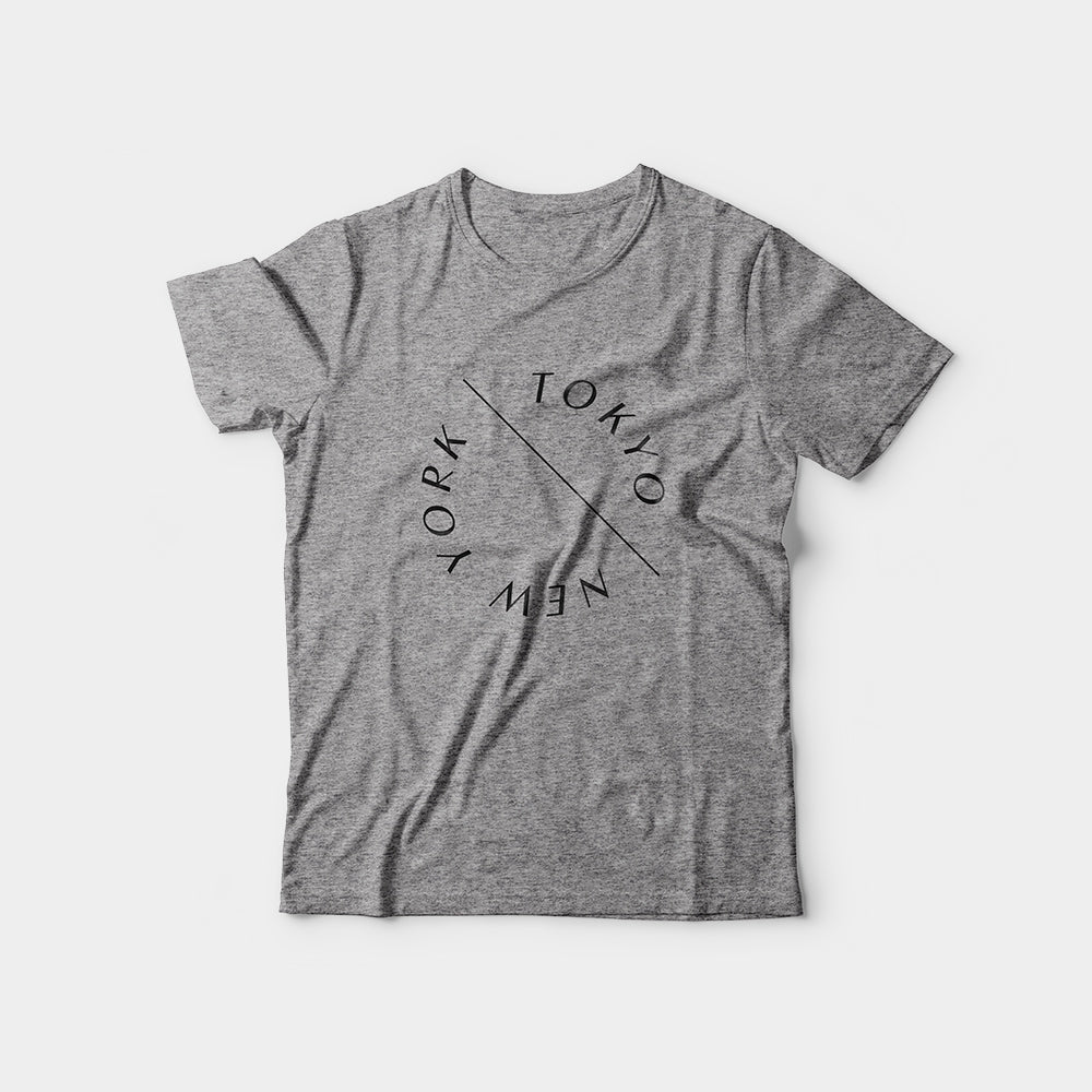 Tokyo / New York Tee, Heather Gray