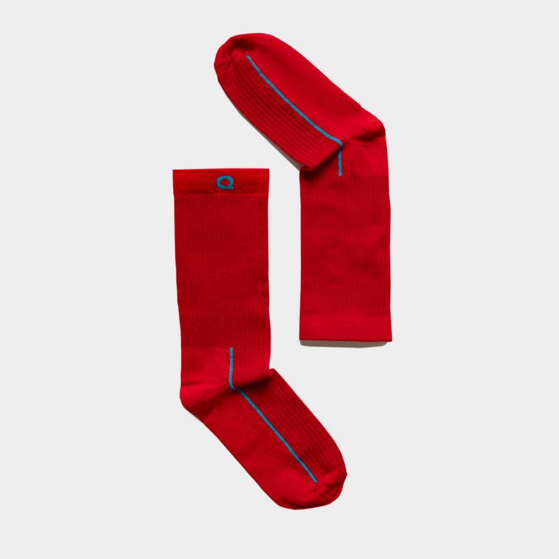 Ribbed Crew Sock - Crimson