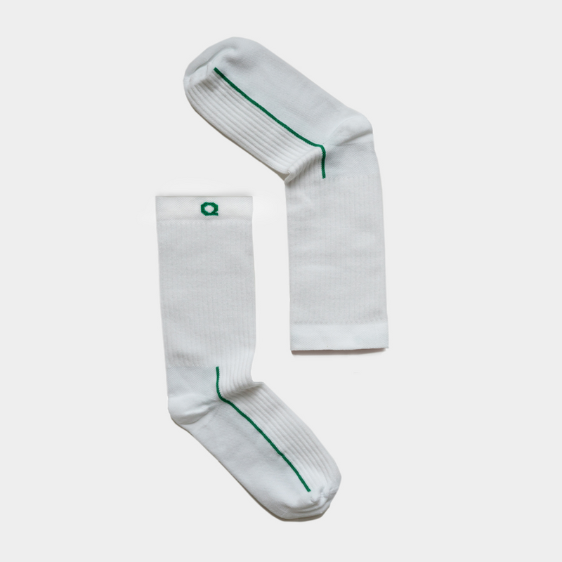 Ribbed Crew Sock - White